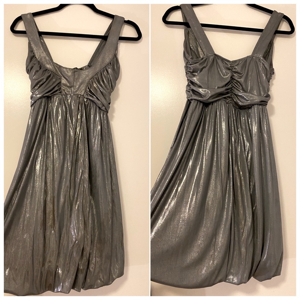 Metallic Bubble Mini Dress